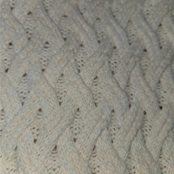 Jeanne Pierre Womens Large Pale Peach Sweater Cotton Long Sleeve Pockets Neutral - Picture 4 of 11